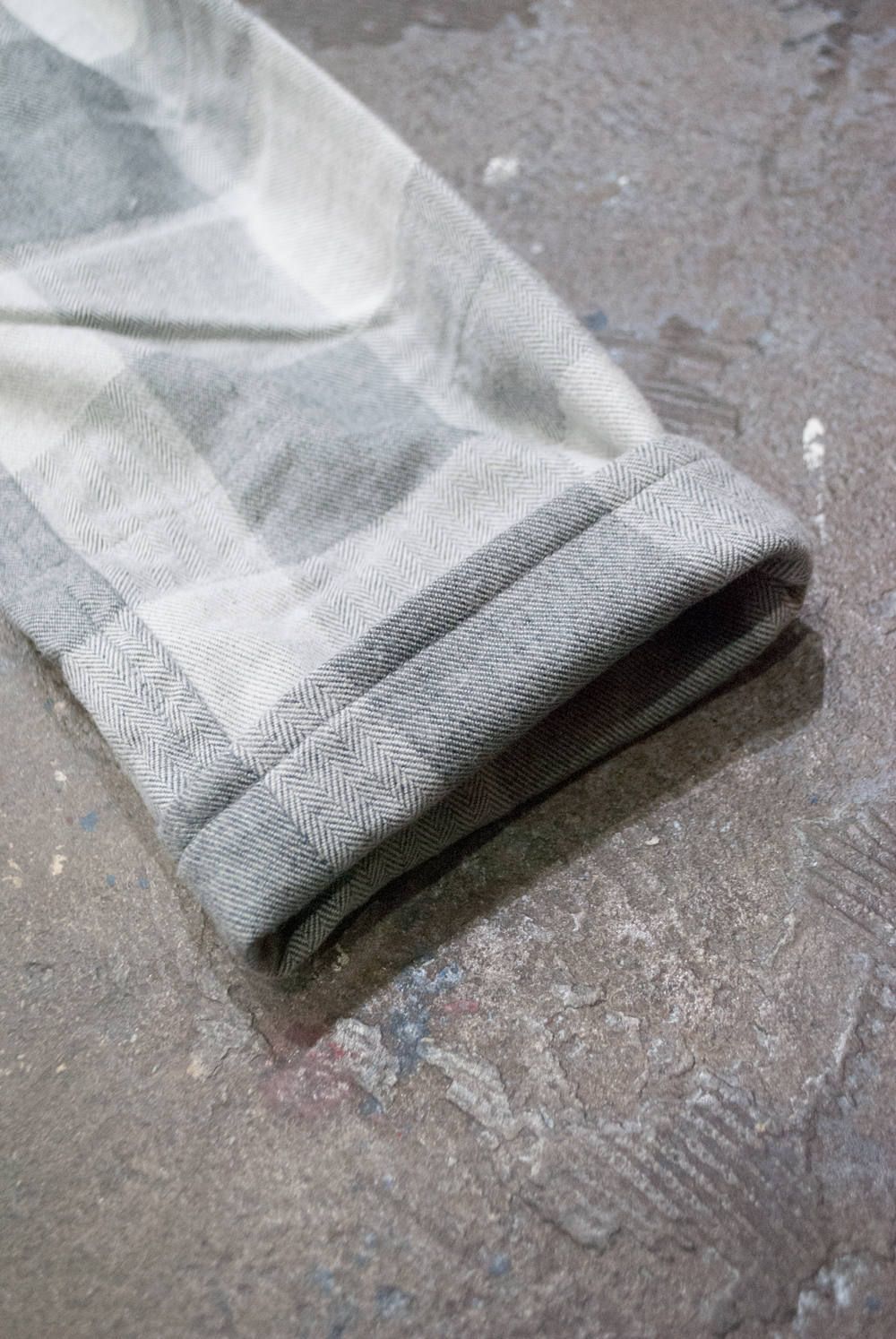 【ラスト1点】"day long"pajama(herringbone block check GRAY)