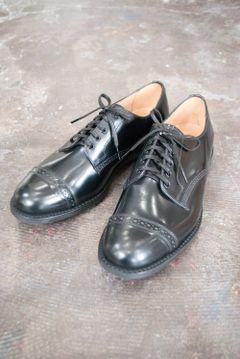 Military Punched Cap Derby(BLACK)【No.1129B】