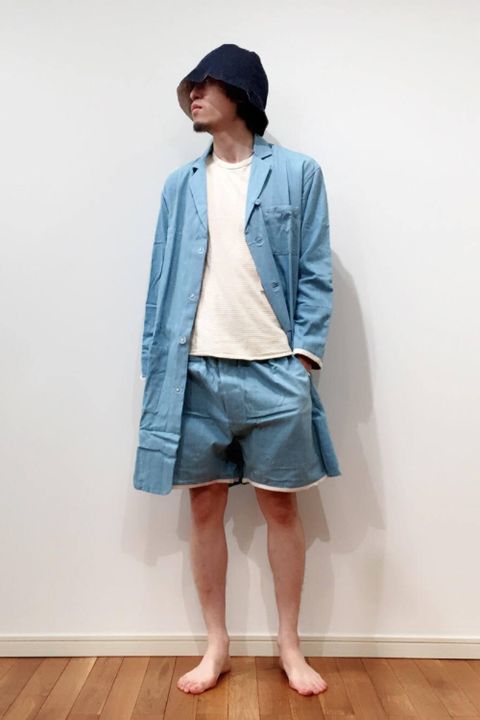 【ラスト1点】【定番人気】"day long"pajama(BLEACH DENIM)【ユニセックス】【セットアップ】