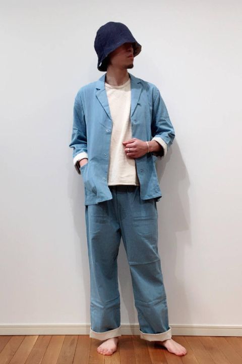 【ラスト1点】【定番人気】"day"pajama(BLEACH DENIM)【ユニセックス】【セットアップ】