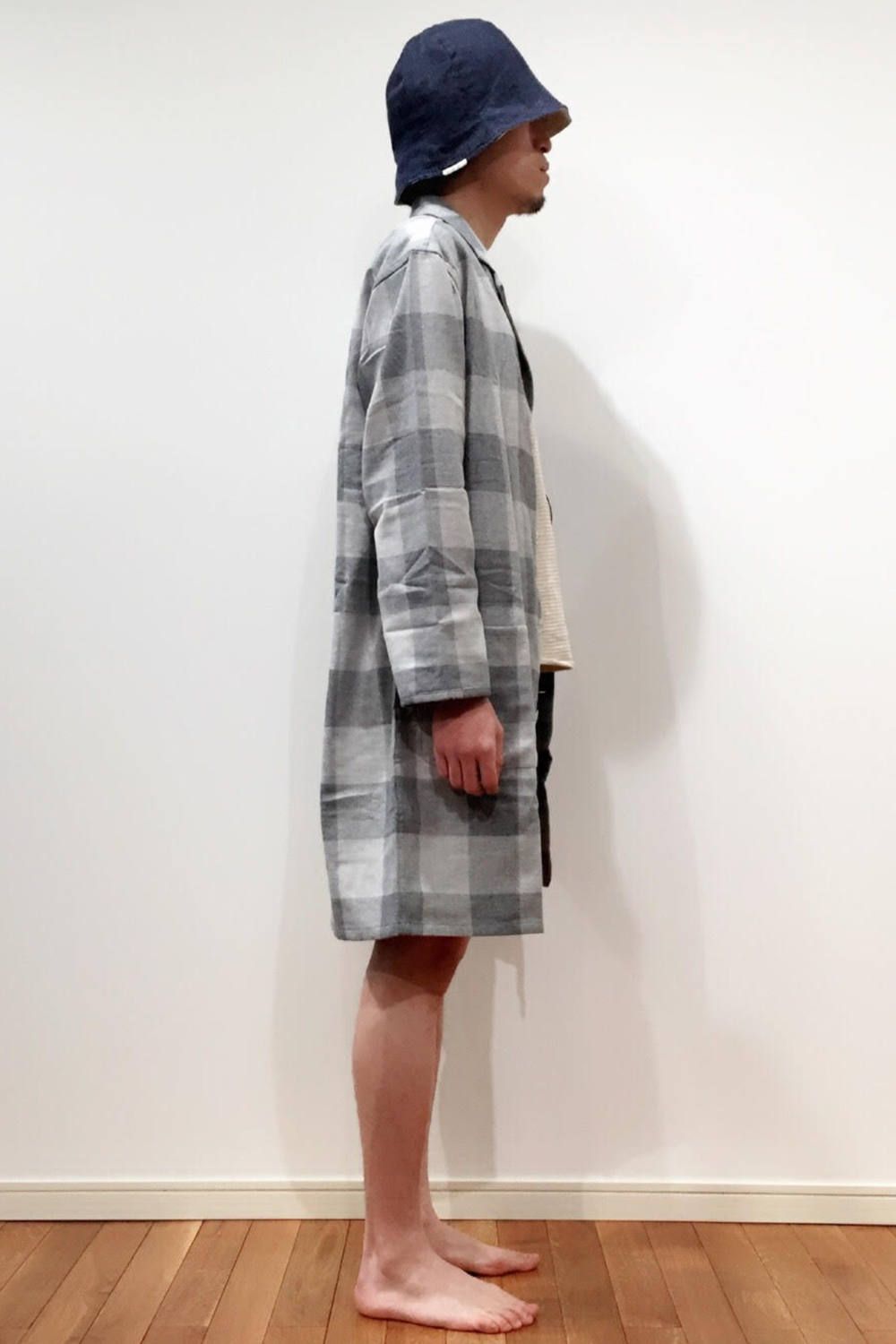 【ラスト1点】"day long"pajama(herringbone block check GRAY)