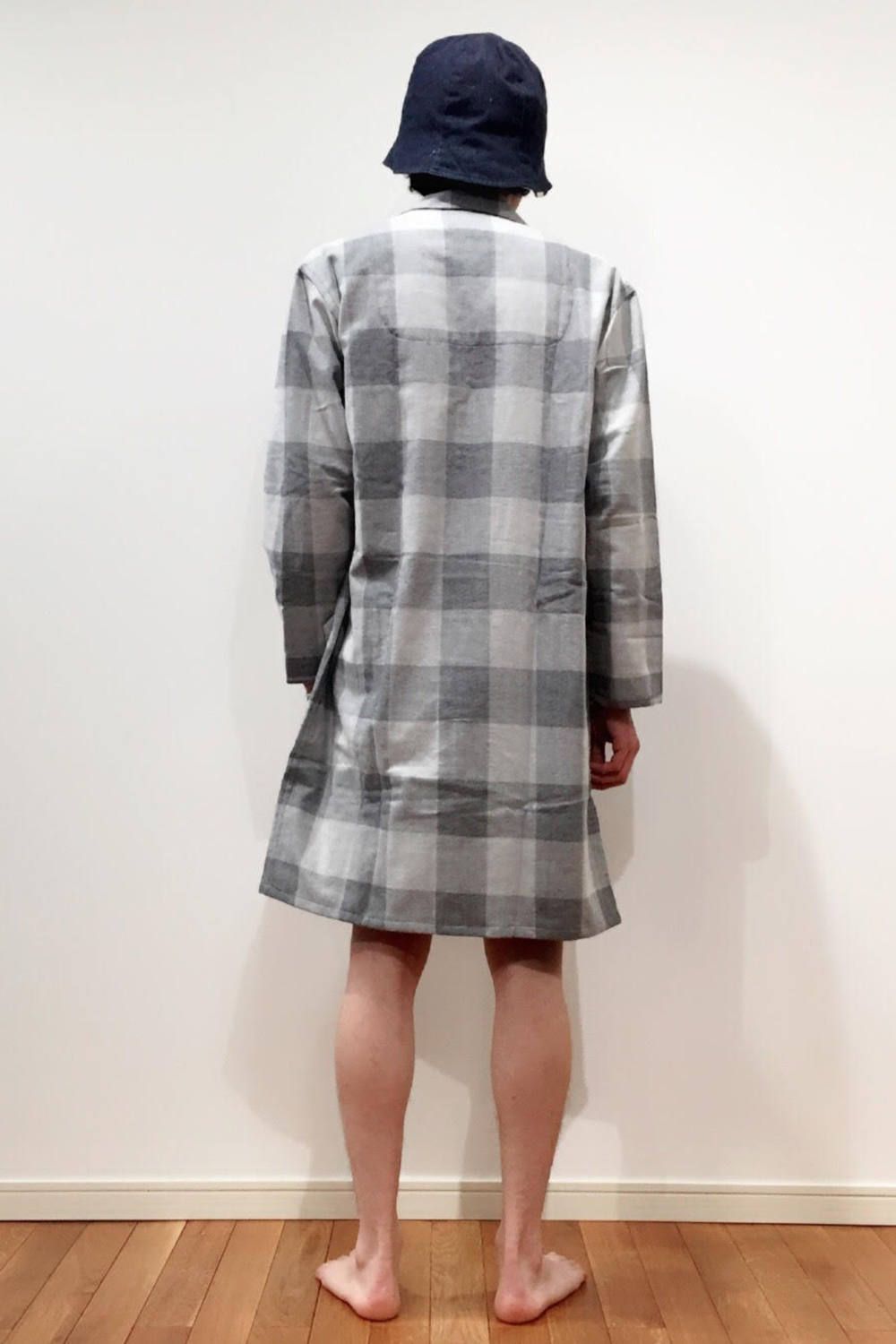 【ラスト1点】"day long"pajama(herringbone block check GRAY)