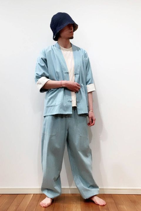 【定番人気】"oriental"pajama(BLEACH DENIM)【ユニセックス】【セットアップ】