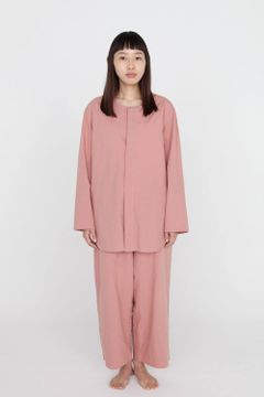 【ラスト1点】"shhh"pajama washed cotton/パジャマ(セットアップ)【ユニセックス】(MOSS PINK)
