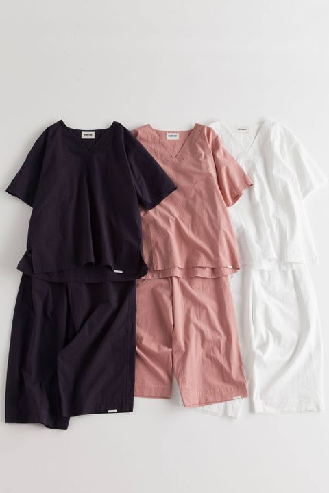 【ラスト1点】"zen"pajama washed cotton/パジャマ(セットアップ)【ユニセックス】(WHITE)