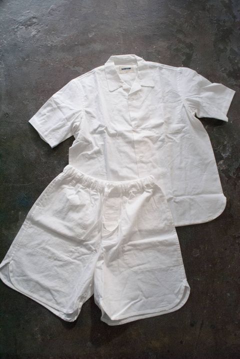 "health land"pajama washed cotton/パジャマ(セットアップ)【ユニセックス】(WHITE)