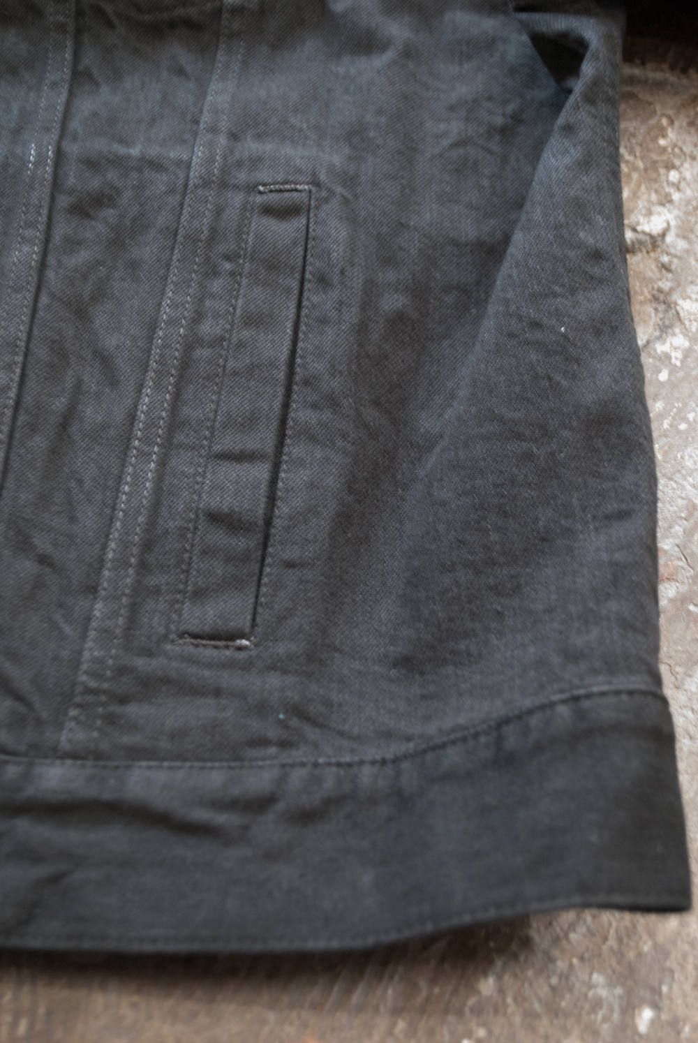 【ラスト1点】【18AW】Fly Front Over Denim Jacket/オーバーサイズデニムジャケット(BLACK)