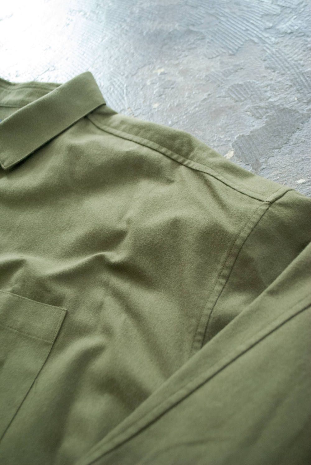 【ラスト1点】【18AW】Over Shirt/オーバーサイズフランネルシャツ(OLIVE)