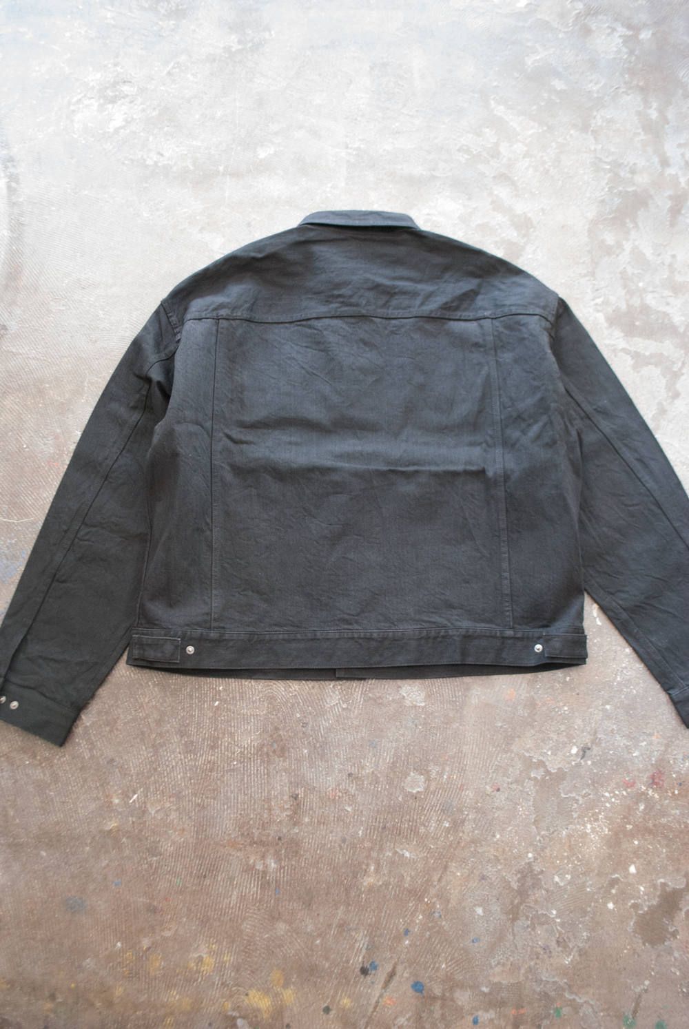【ラスト1点】【18AW】Fly Front Over Denim Jacket/オーバーサイズデニムジャケット(BLACK)