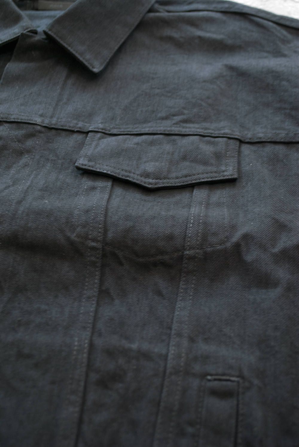 【ラスト1点】【18AW】Fly Front Over Denim Jacket/オーバーサイズデニムジャケット(BLACK)