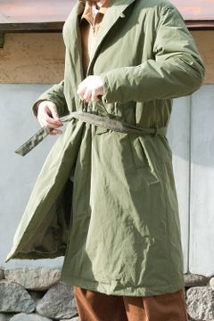 Still By Hand ラスト1点 18aw 撥水シンサレートガウンコート Olive Salty Still By Hand ラスト1点 18aw 撥水シンサレートガウンコート Olive Salty
