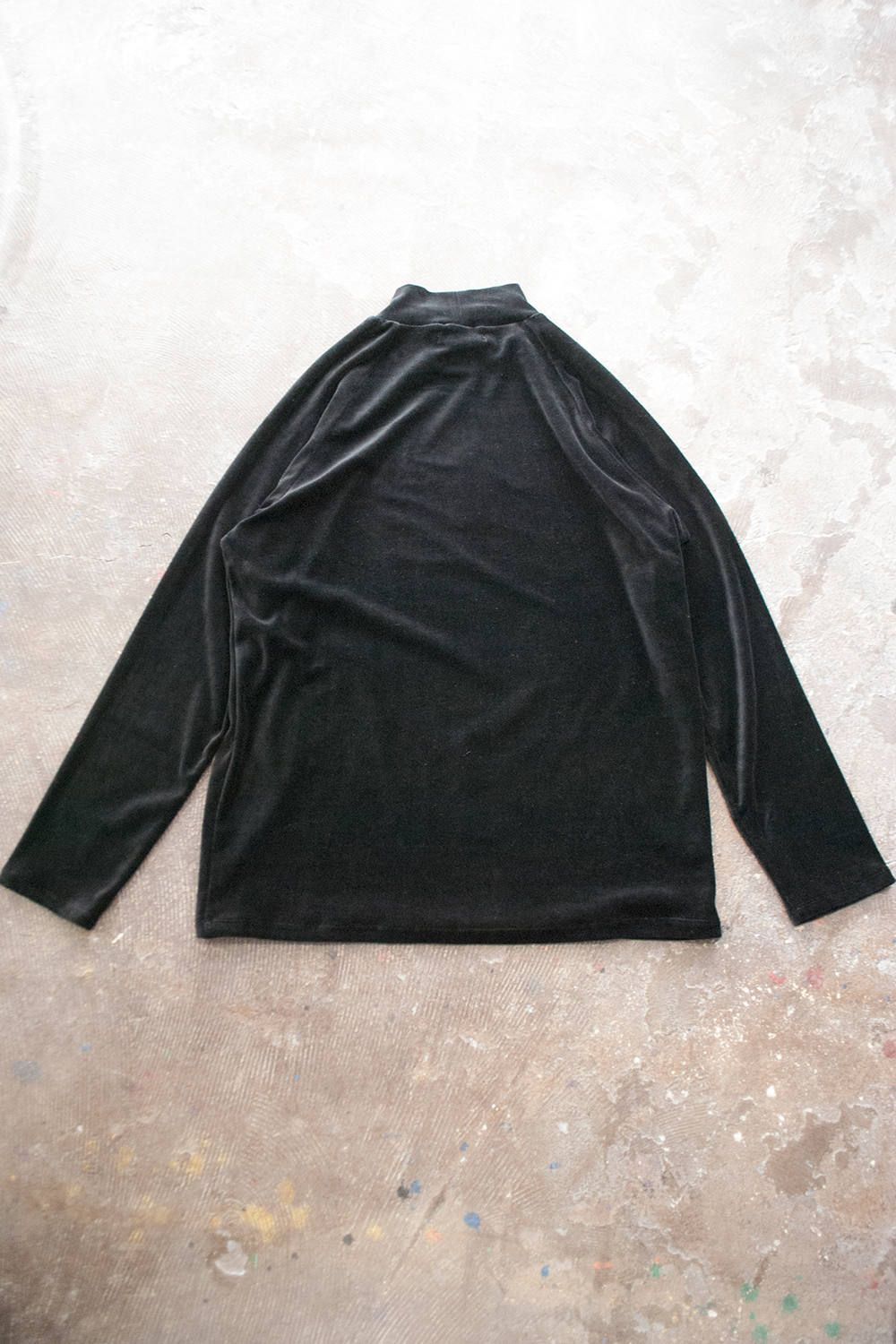 【ラスト1点】【18AW】Velour Mock Neck L/S Tee(BLACK)