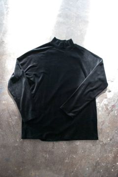【ラスト1点】【18AW】Velour Mock Neck L/S Tee(BLACK)