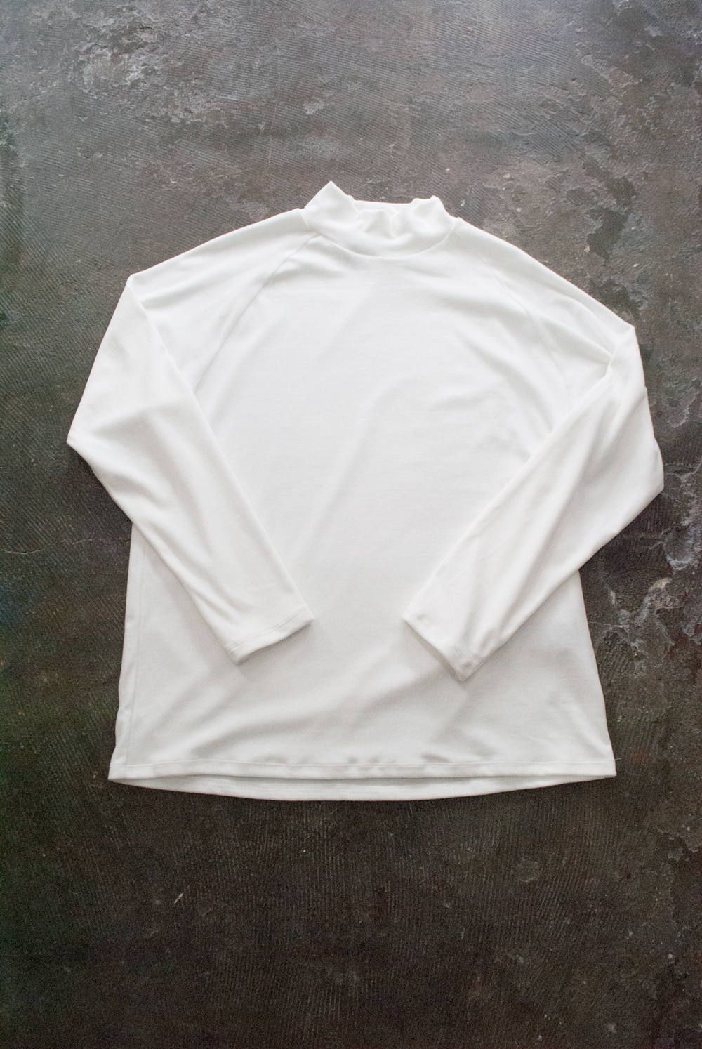 【ラスト1点】【18AW】Velour Mock Neck L/S Tee(WHITE)
