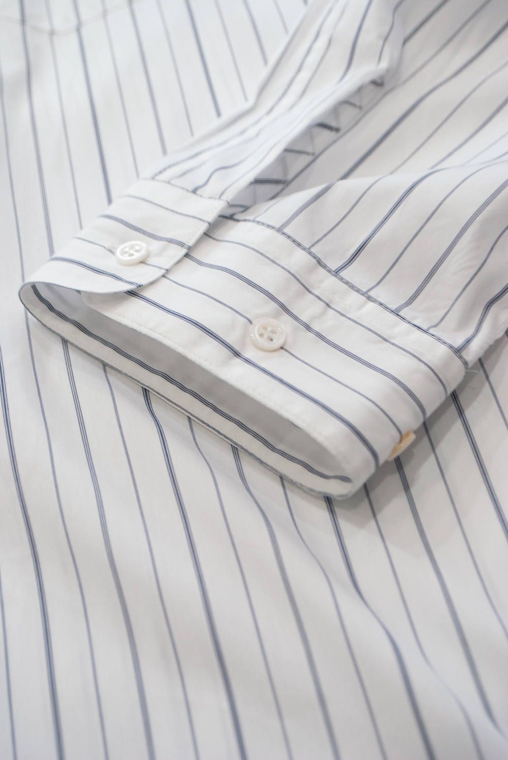 【ラスト1点】【18AW】Stripe Over Shirt/ストライプオーバーサイズシャツ(WHITE) - 1