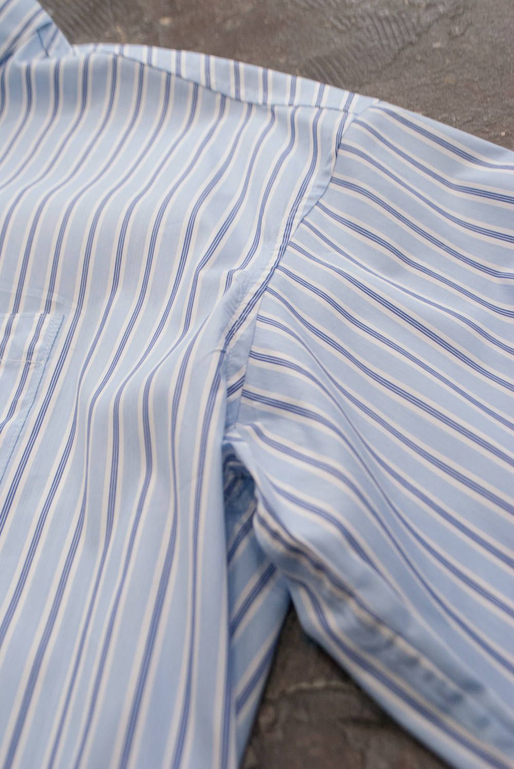 【ラスト1点】【18AW】Stripe Over Shirt/ストライプオーバーサイズシャツ(SAX)