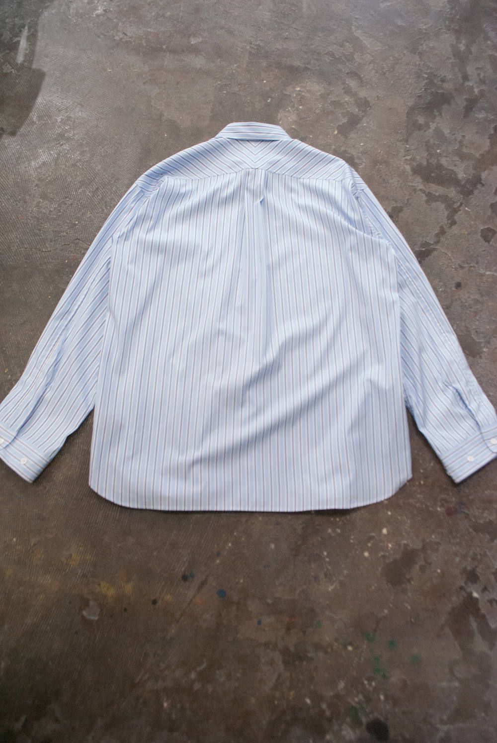 【ラスト1点】【18AW】Stripe Over Shirt/ストライプオーバーサイズシャツ(SAX)