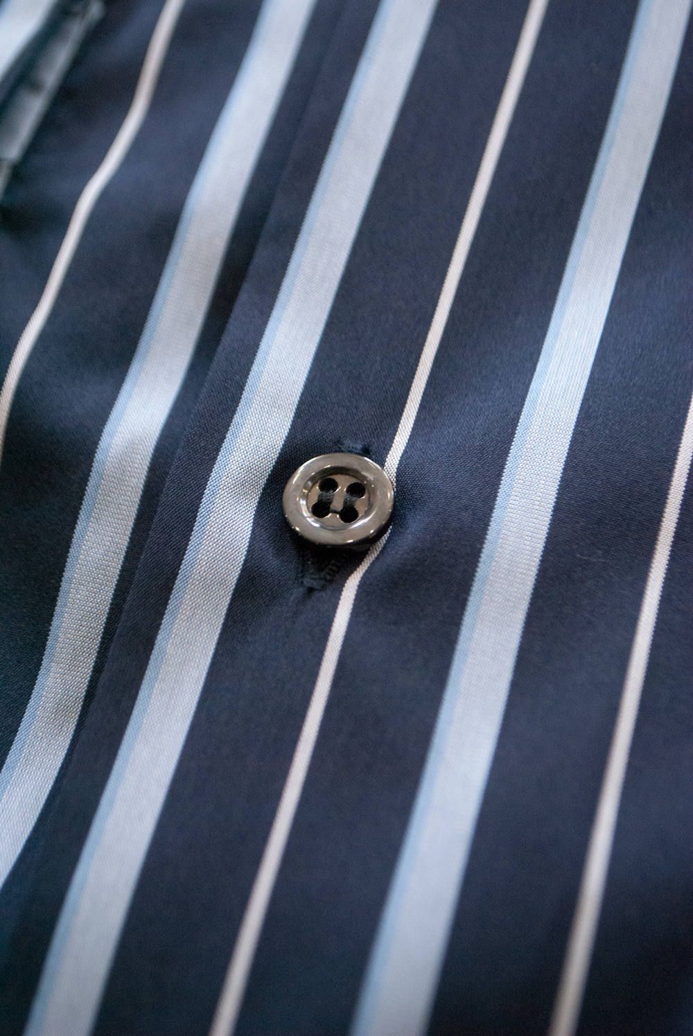 【ラスト1点】【19SS】Dolman Open-Collar Stripe Shirt/ドルマンオープンカラーストライプシャツ(NAVY)