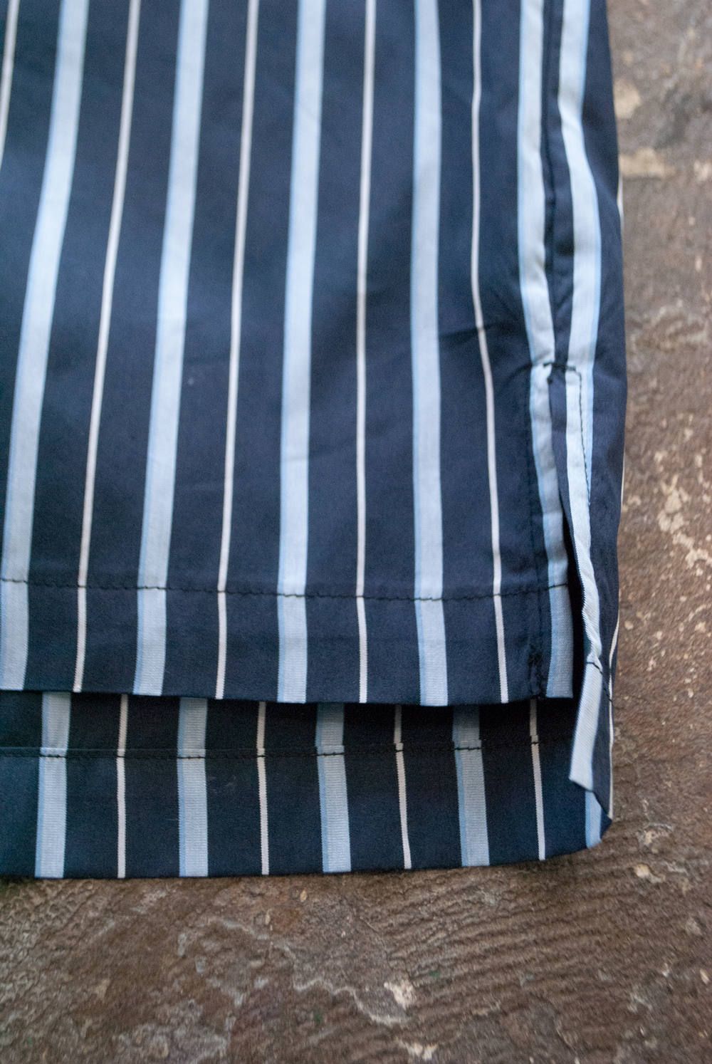 【ラスト1点】【19SS】Dolman Open-Collar Stripe Shirt/ドルマンオープンカラーストライプシャツ(NAVY)