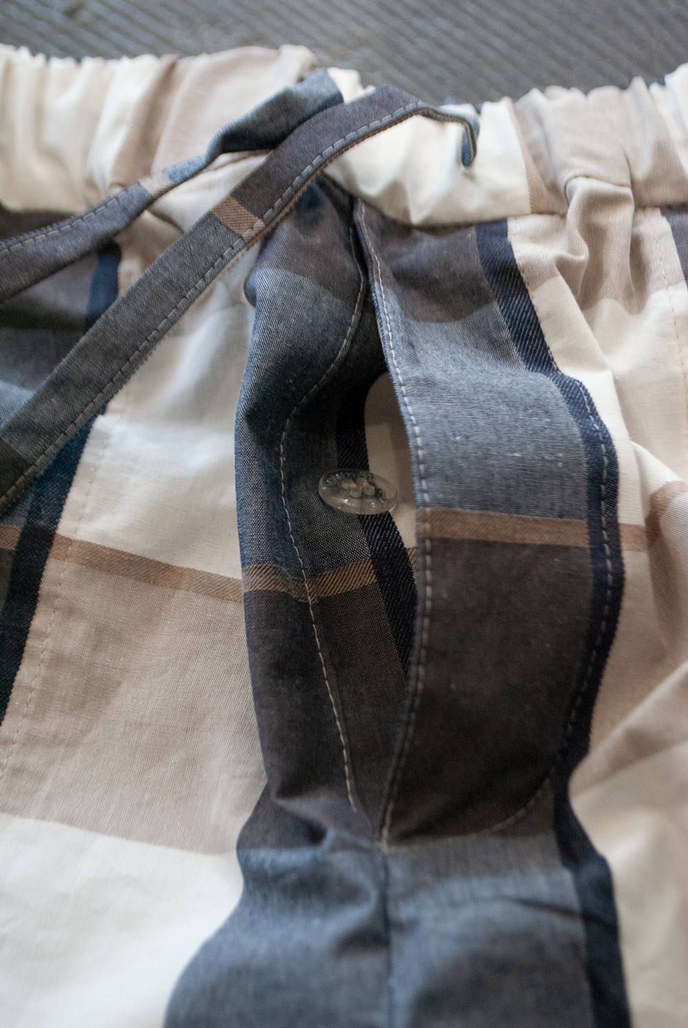 【ラスト1点】"health land"pajama washed cotton/パジャマ(セットアップ)【ユニセックス】(BEIGE×NAVY)