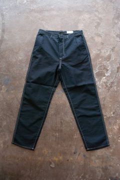 【ラスト1点】配色ステッチコード織りパンツ(NAVY)