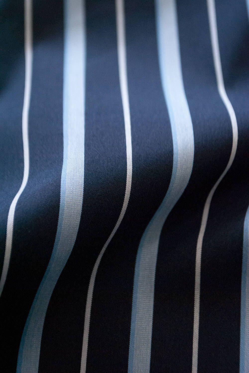 【ラスト1点】【19SS】Dolman Open-Collar Stripe Shirt/ドルマンオープンカラーストライプシャツ(NAVY)