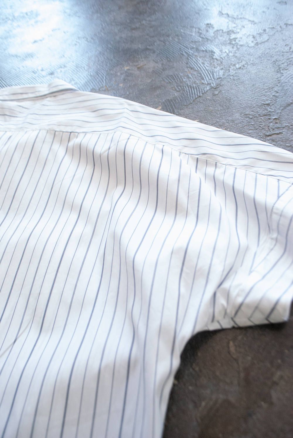 【ラスト1点】【19SS】Dolman Open-Collar Stripe Shirt/ドルマンオープンカラーストライプシャツ(WHITE)