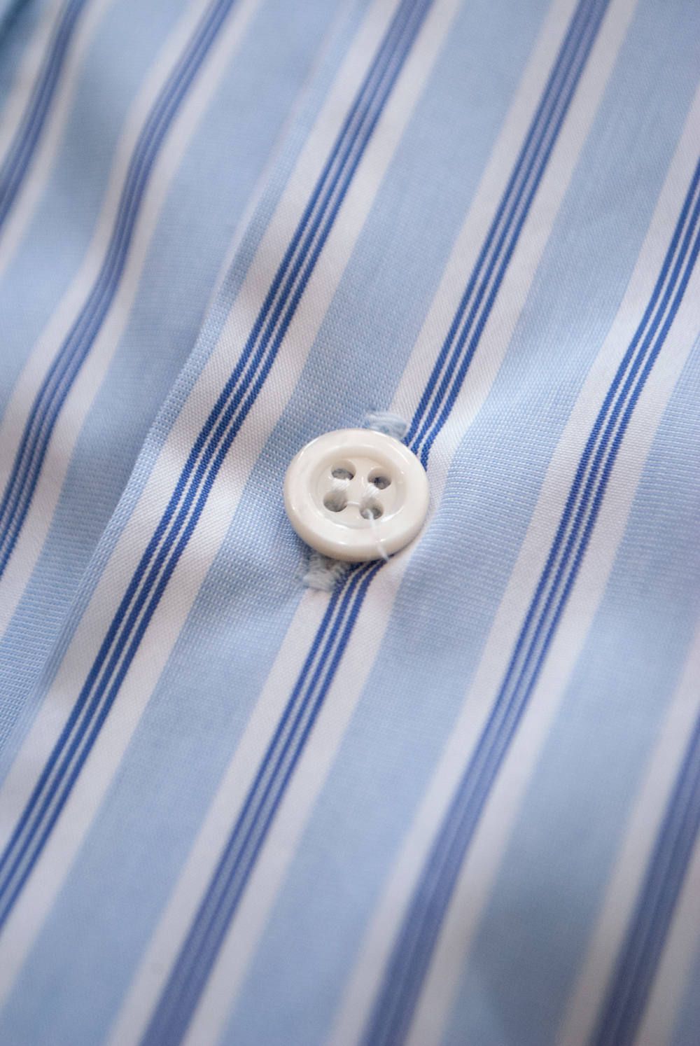 【ラスト1点】Dolman Open-Collar Stripe Shirt/ドルマンオープンカラーストライプシャツ(SAX)
