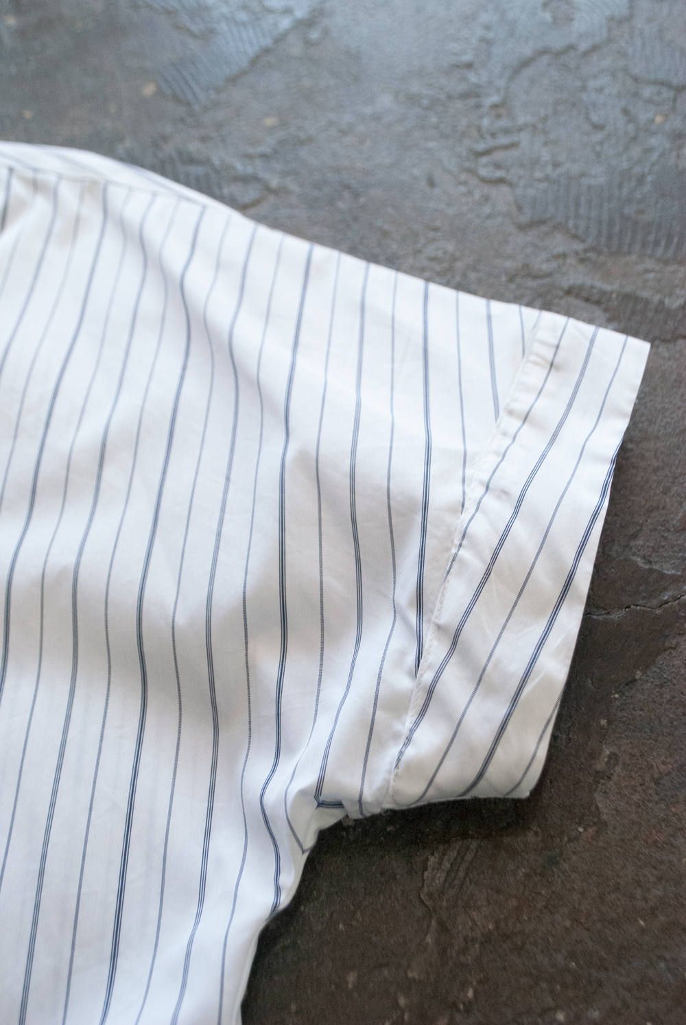 【ラスト1点】【19SS】Dolman Open-Collar Stripe Shirt/ドルマンオープンカラーストライプシャツ(WHITE)