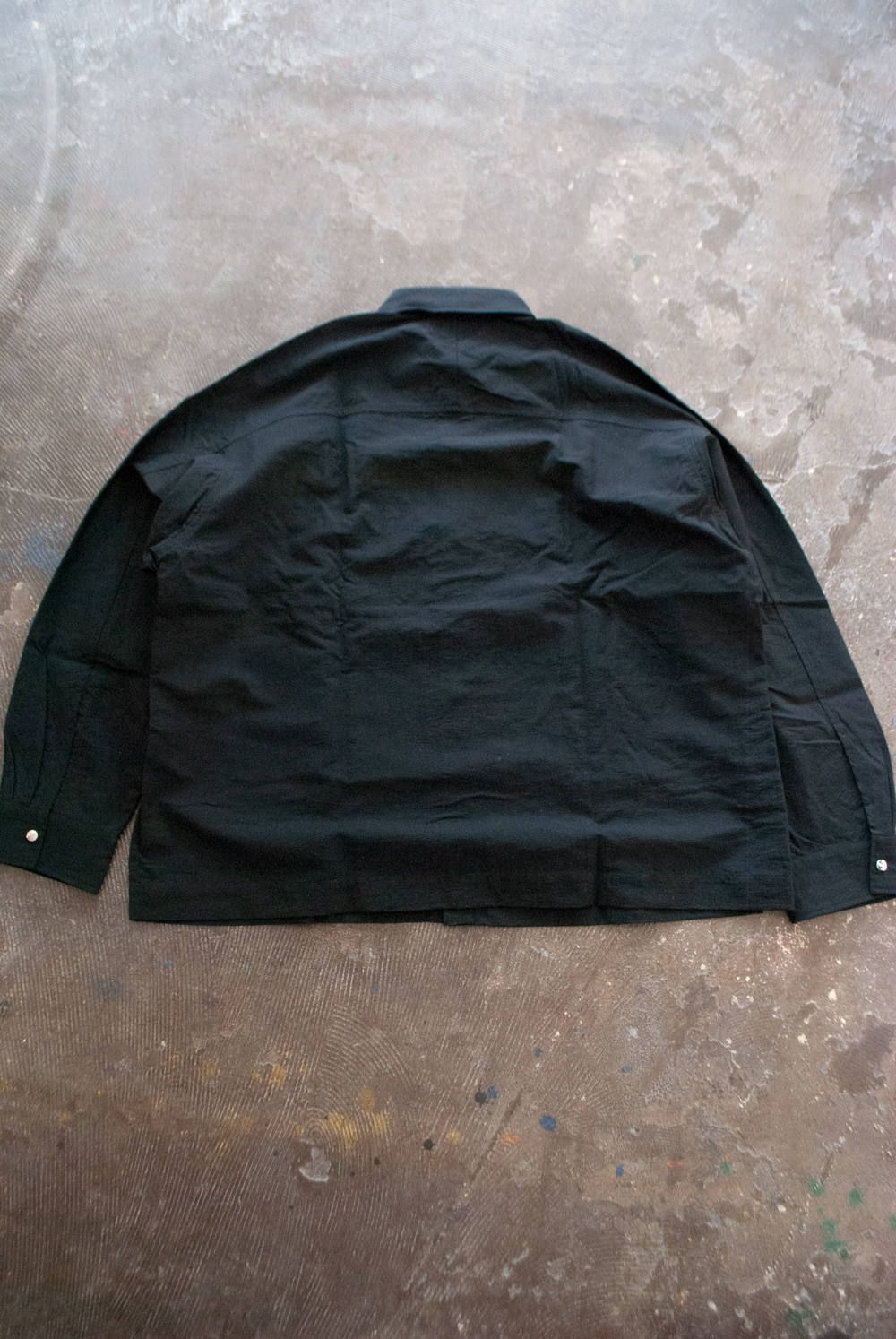 【ラスト1点】【19AW】ACTIVE SIDE SLIT SHIRT/ワイドシルエットシャツ(BLACK)