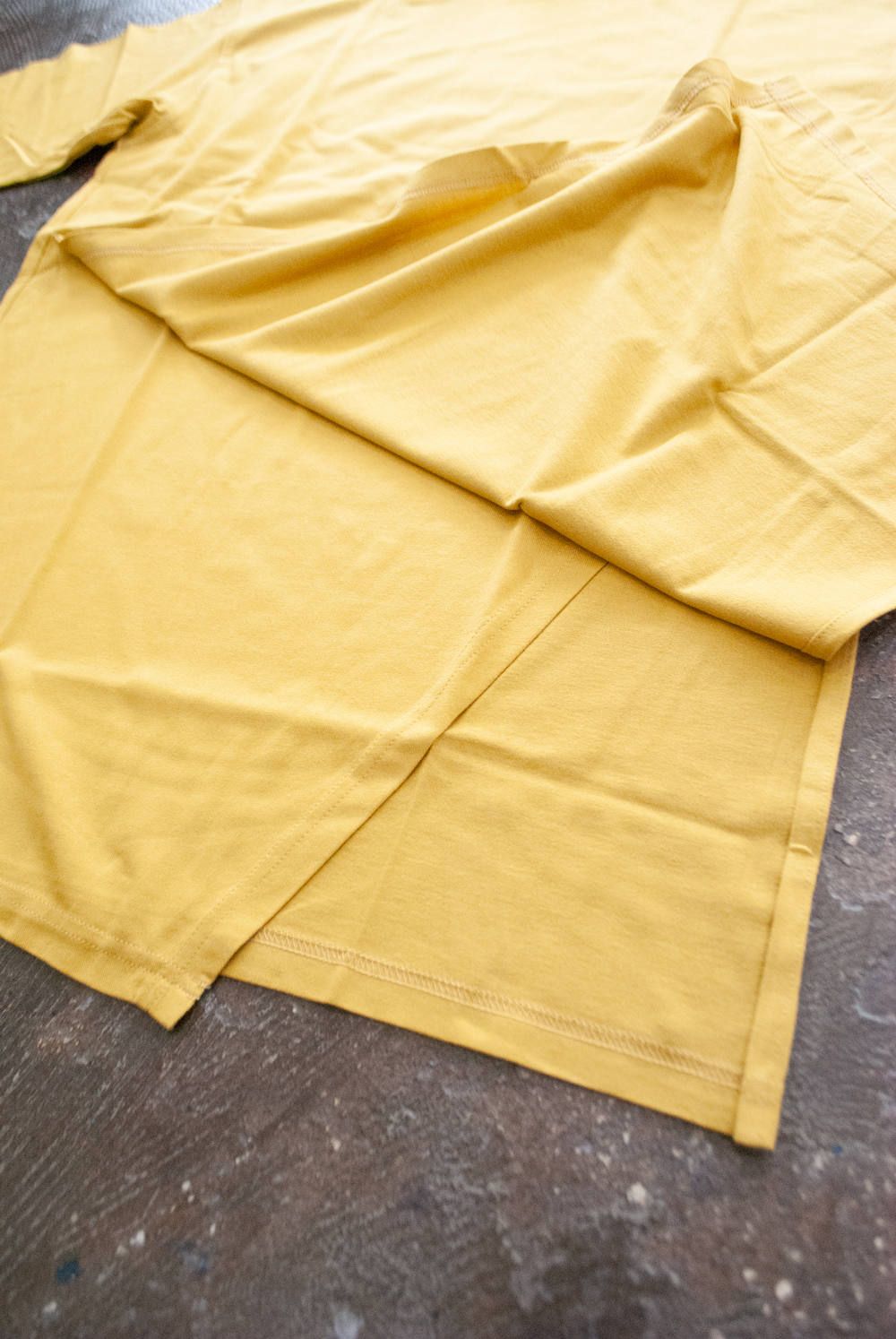 【ラスト1点】Layered Poloneck L/S/レイヤードモックネックカットソー(MUSTARD)