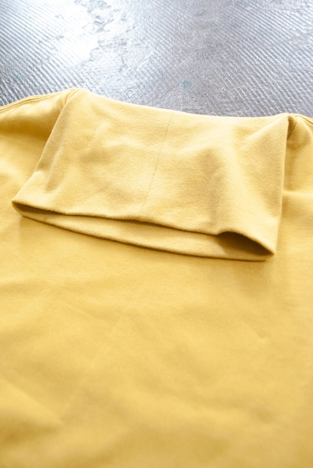 【ラスト1点】Layered Poloneck L/S/レイヤードモックネックカットソー(MUSTARD)