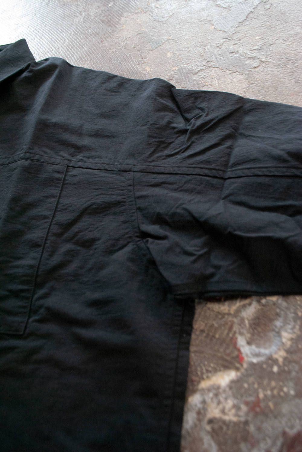 【ラスト1点】【19AW】ACTIVE SIDE SLIT SHIRT/ワイドシルエットシャツ(BLACK)