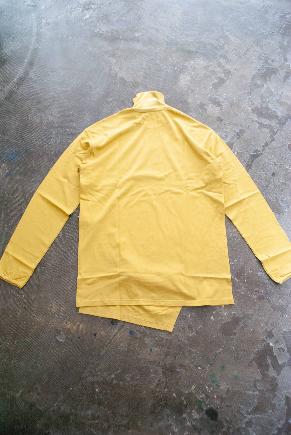 【ラスト1点】Layered Poloneck L/S/レイヤードモックネックカットソー(MUSTARD)