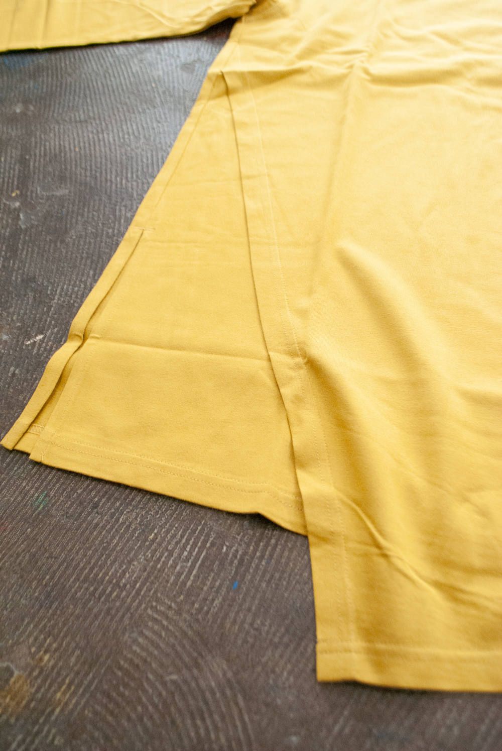 【ラスト1点】Layered Poloneck L/S/レイヤードモックネックカットソー(MUSTARD)