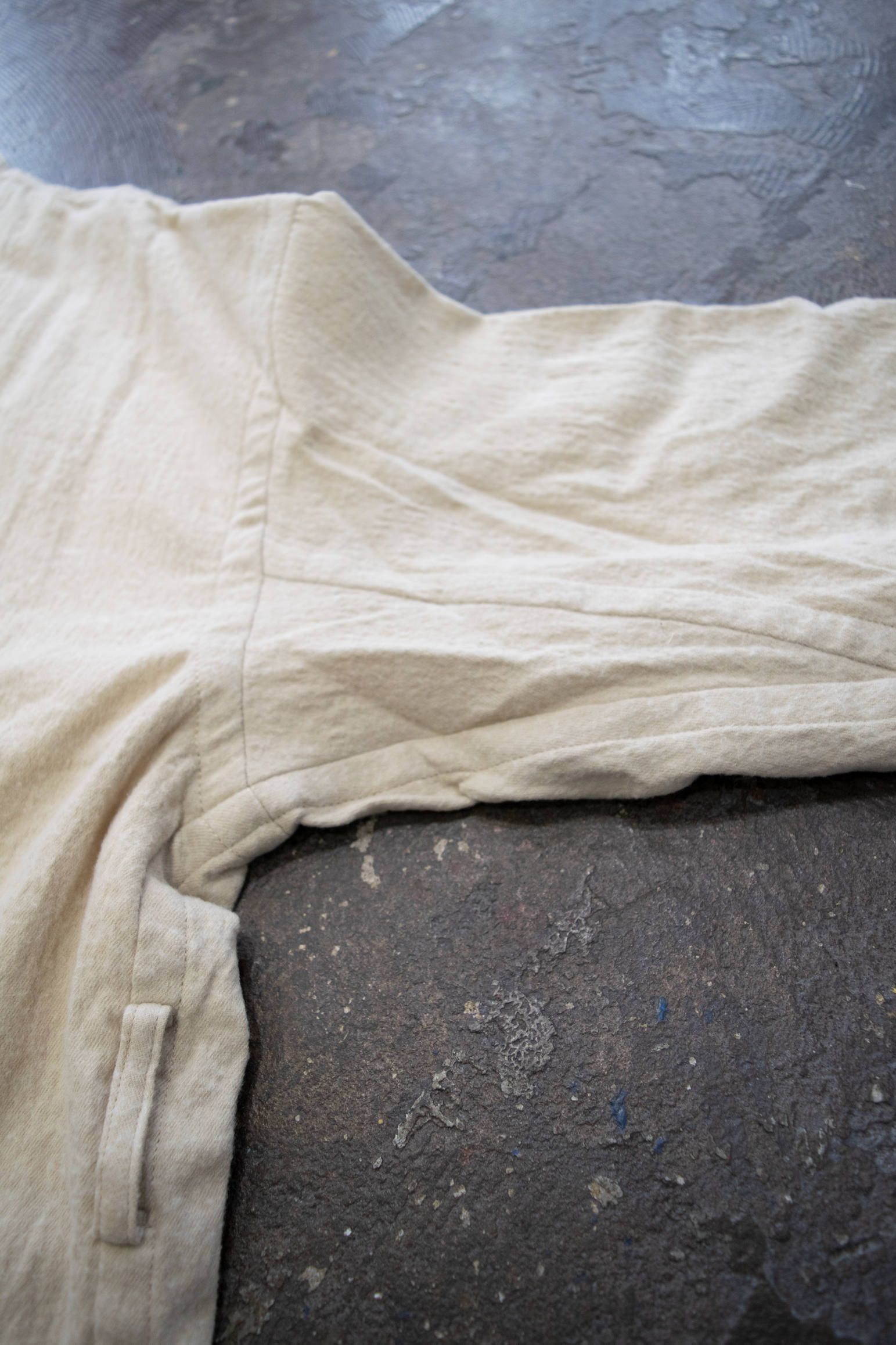 【ラスト1点】Side Slit Haori Coat W/C/サイドスリット羽織コートウール×綿(IVORY)
