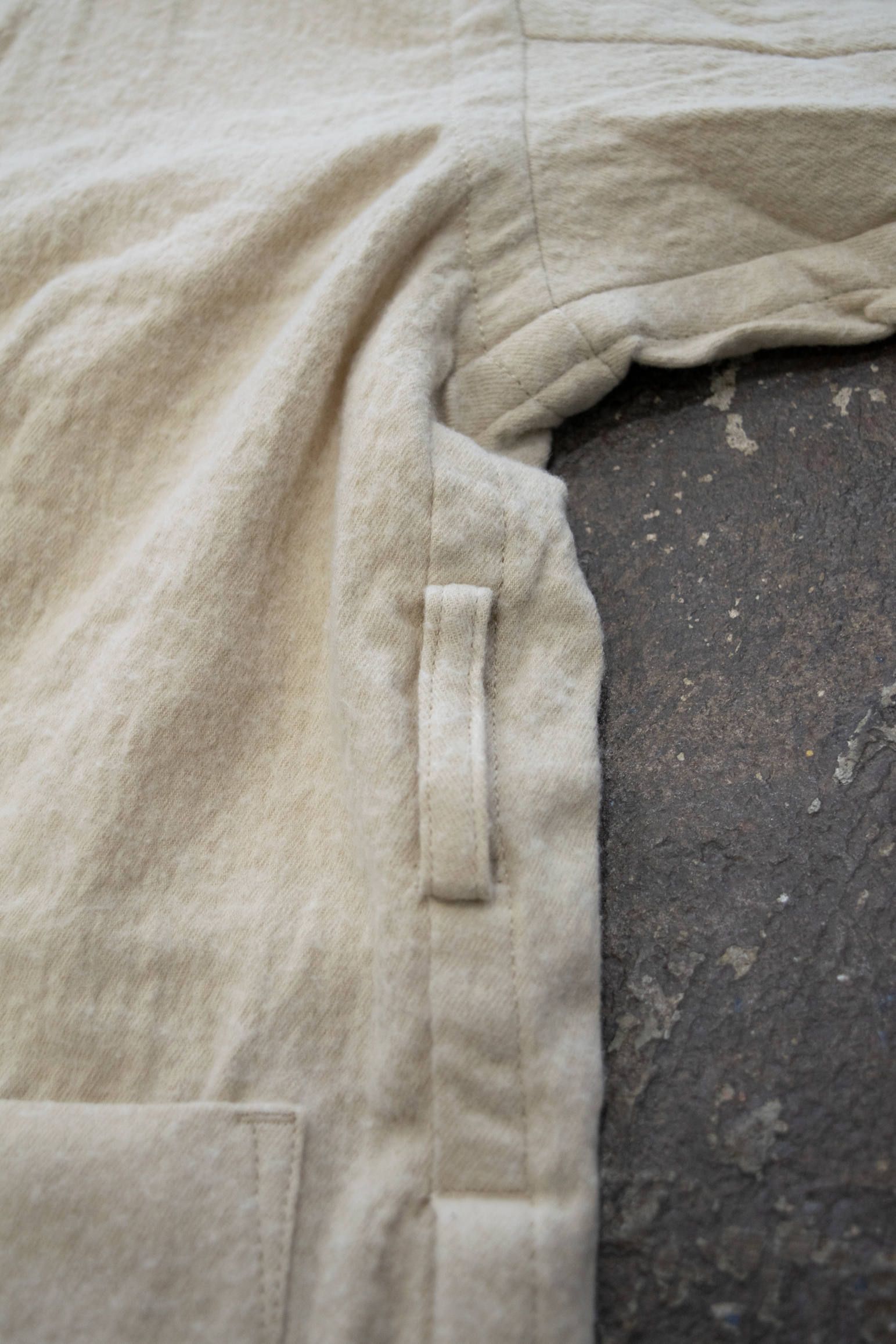 【ラスト1点】Side Slit Haori Coat W/C/サイドスリット羽織コートウール×綿(IVORY)