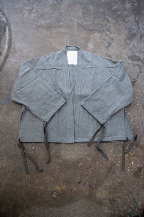 【ラスト1点】Side Slit Haori Big W/C/サイドスリット羽織りジャケット(GRAY)