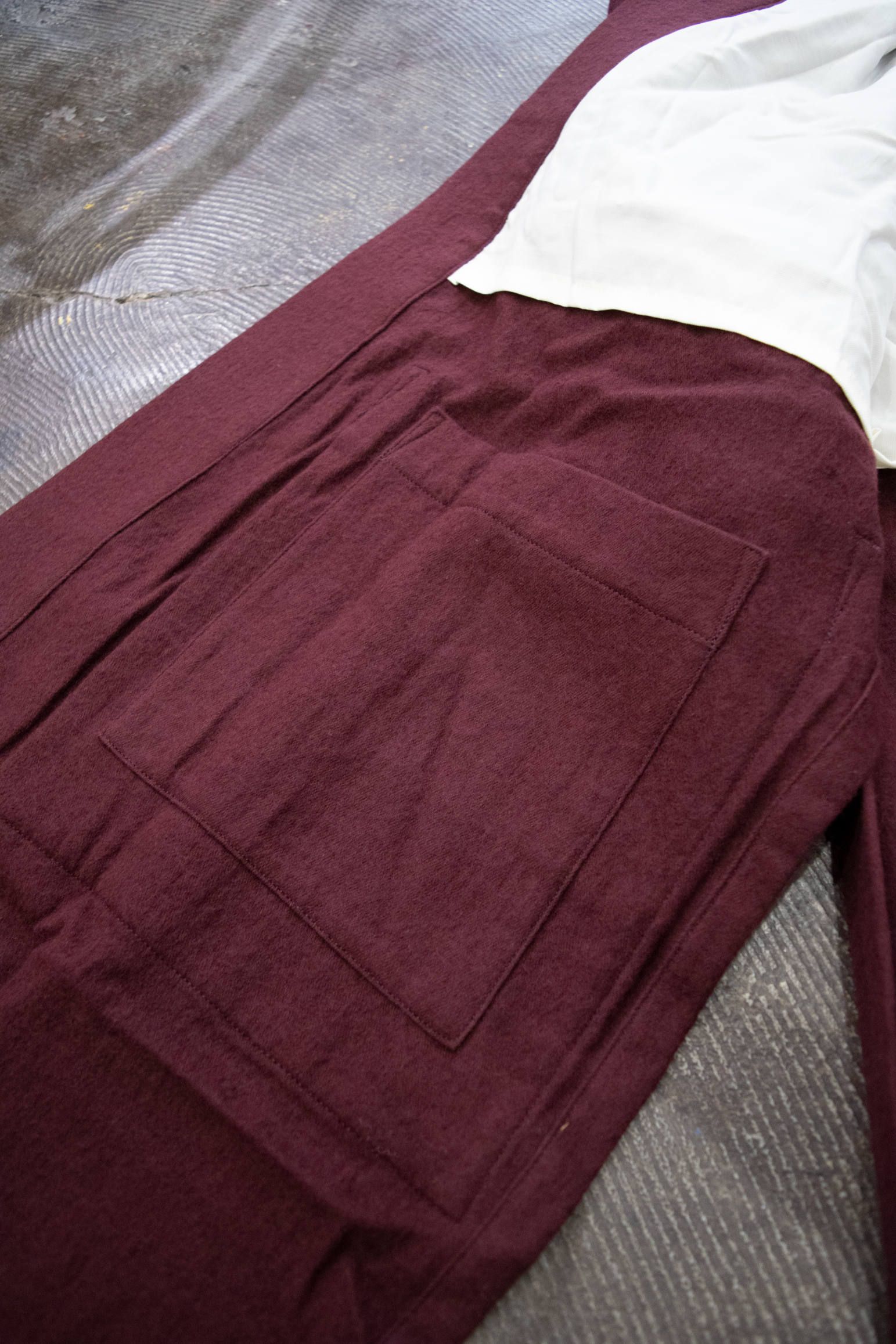 【ラスト1点】Side Slit Haori Coat W/C/サイドスリット羽織コートウール×綿(MAROON)