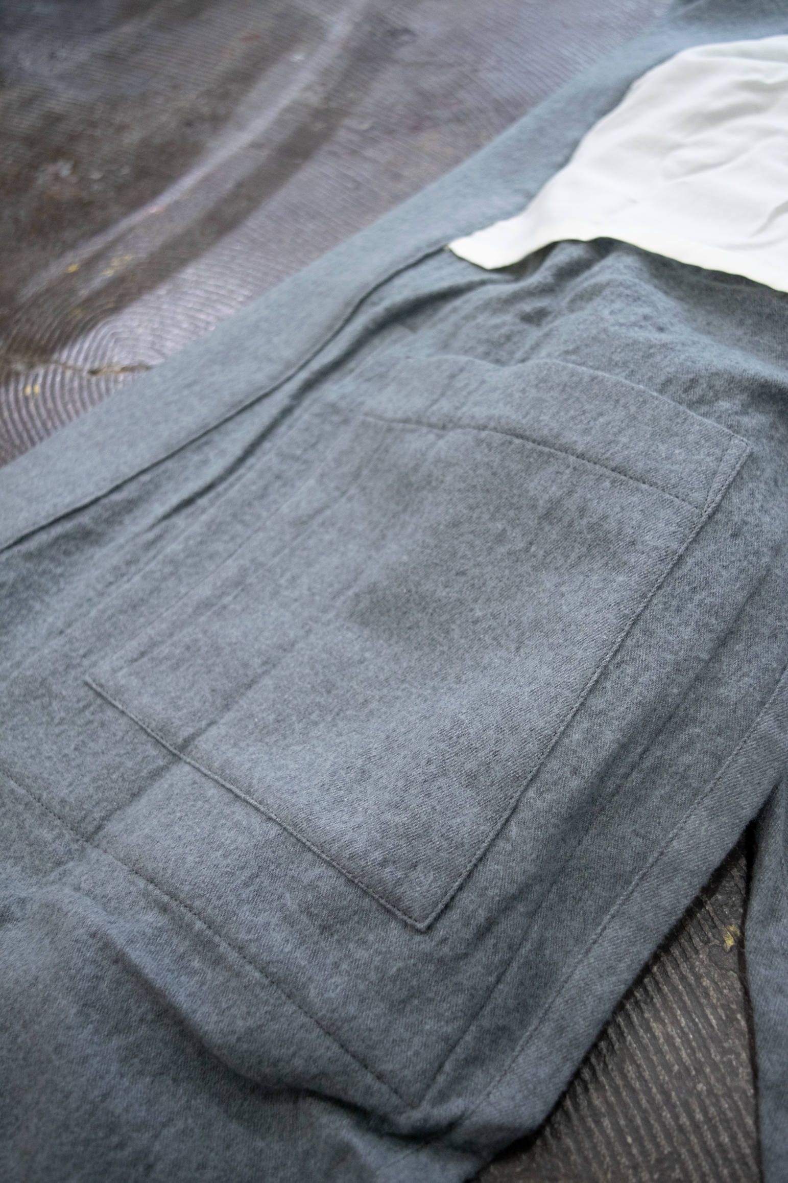 【ラスト1点】Side Slit Haori Coat W/C/サイドスリット羽織コートウール×綿(GRAY)