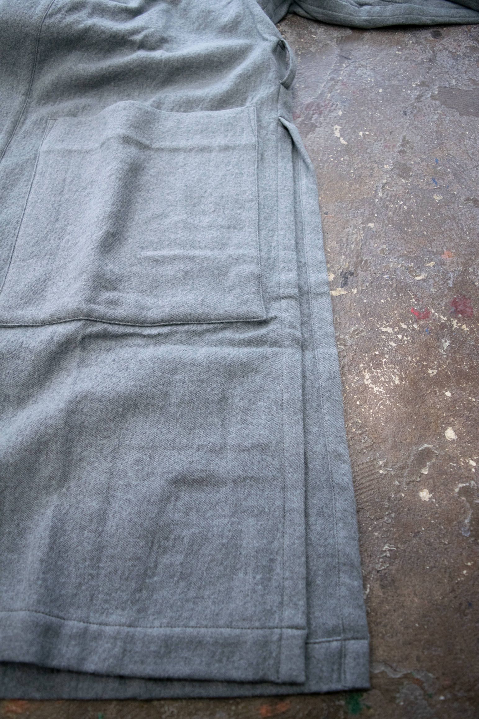 【ラスト1点】Side Slit Haori Coat W/C/サイドスリット羽織コートウール×綿(GRAY)