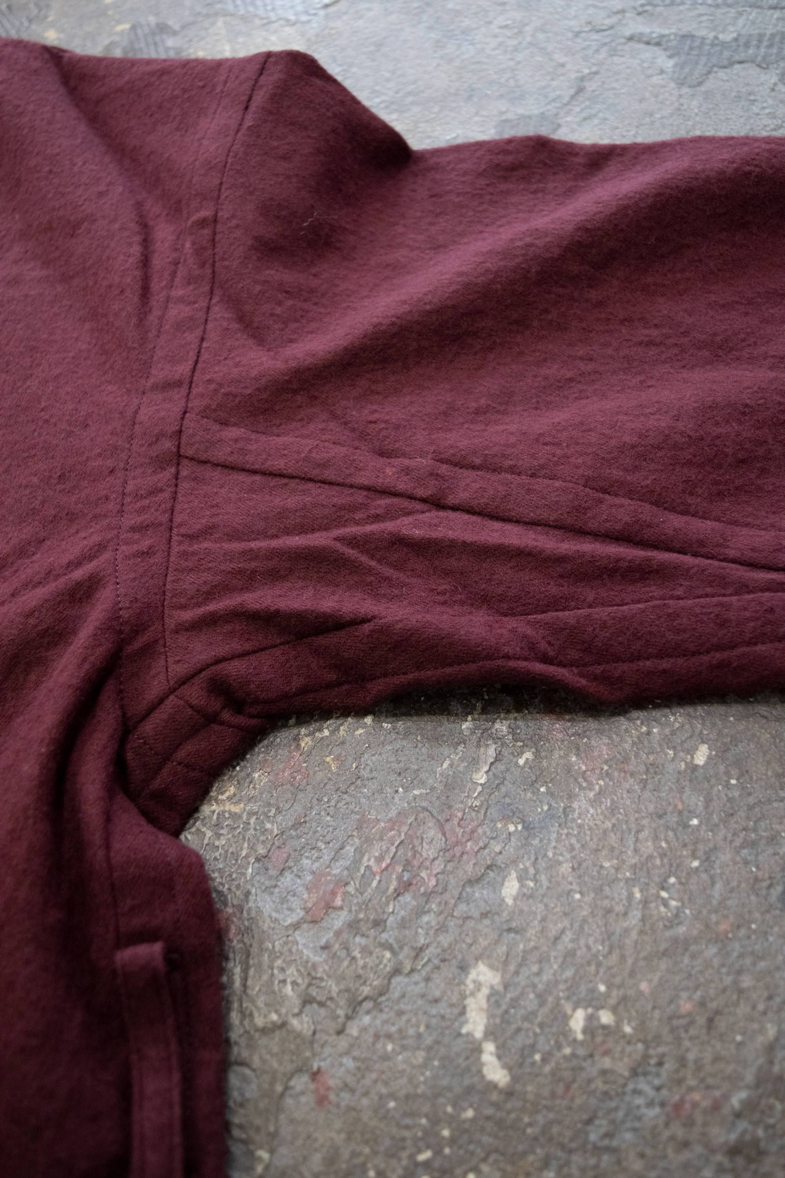 【ラスト1点】Side Slit Haori Coat W/C/サイドスリット羽織コートウール×綿(MAROON)