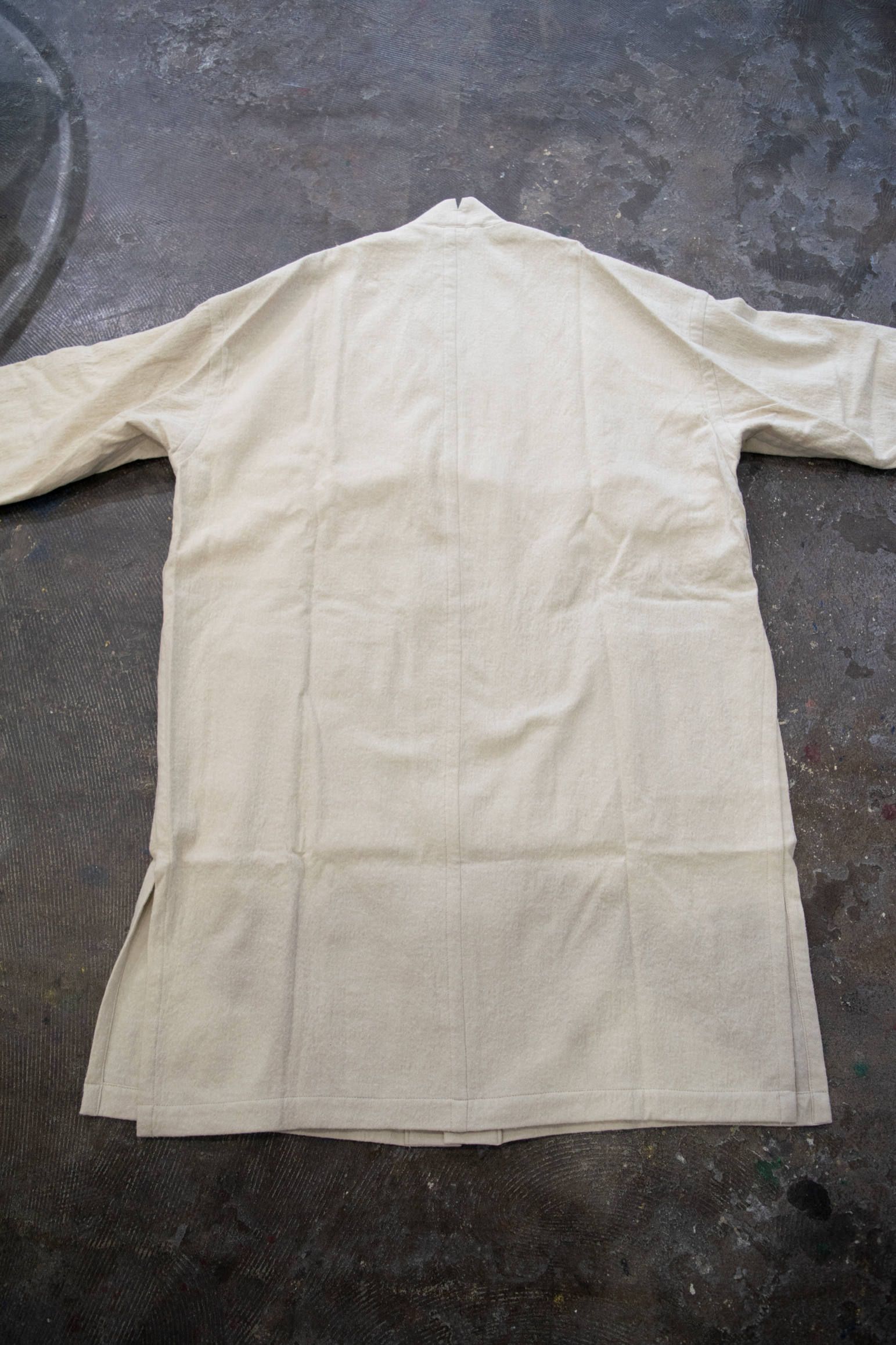 【ラスト1点】Side Slit Haori Coat W/C/サイドスリット羽織コートウール×綿(IVORY)