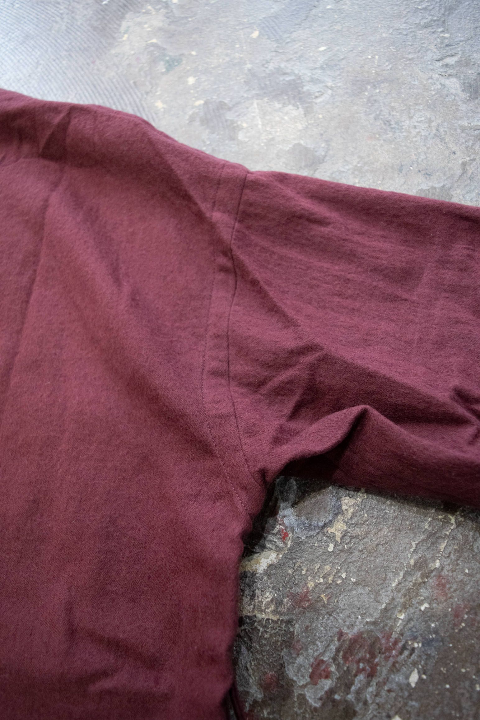 【ラスト1点】Side Slit Haori Coat W/C/サイドスリット羽織コートウール×綿(MAROON)