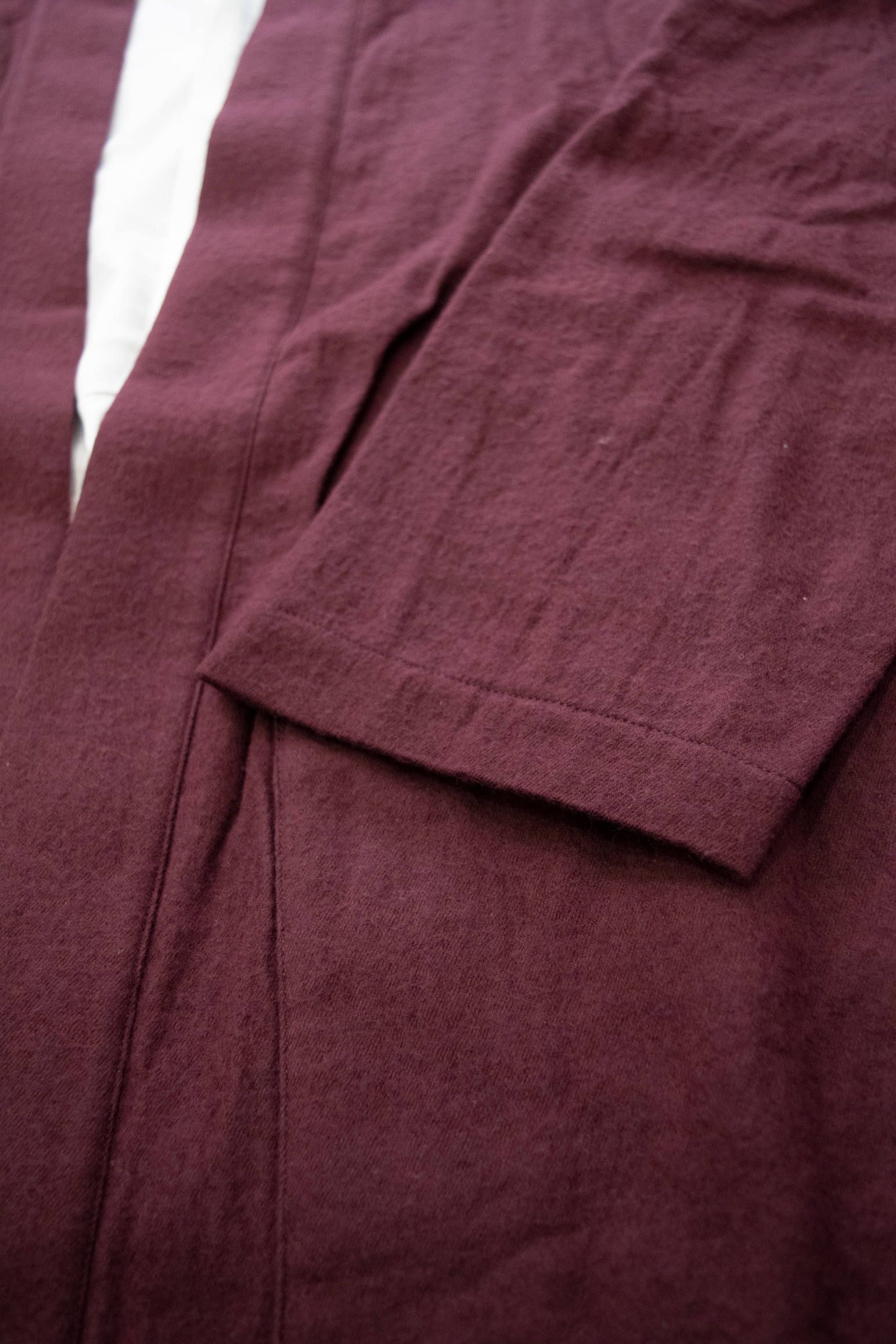【ラスト1点】Side Slit Haori Coat W/C/サイドスリット羽織コートウール×綿(MAROON)
