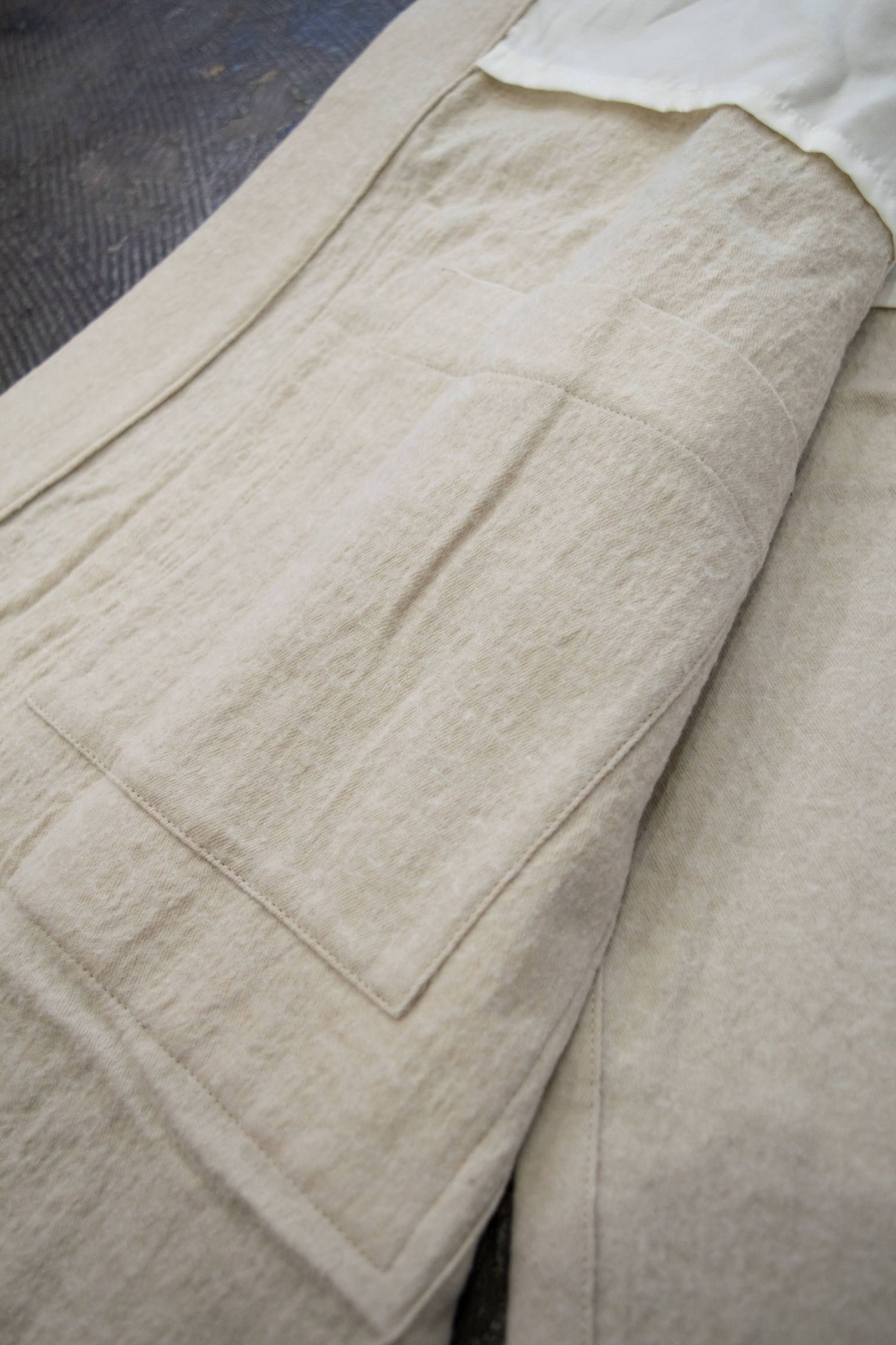 【ラスト1点】Side Slit Haori Coat W/C/サイドスリット羽織コートウール×綿(IVORY)