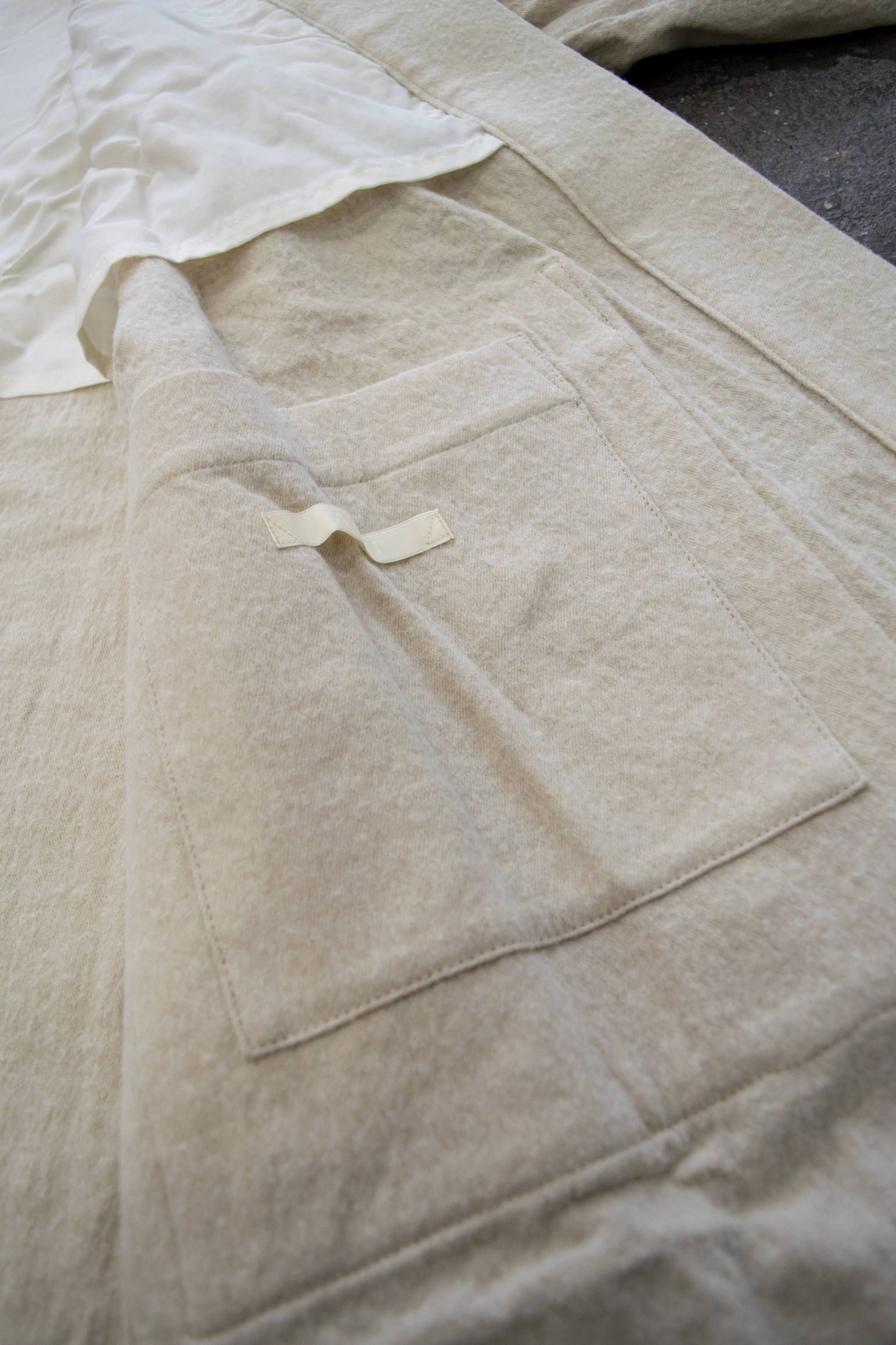 【ラスト1点】Side Slit Haori Coat W/C/サイドスリット羽織コートウール×綿(IVORY)