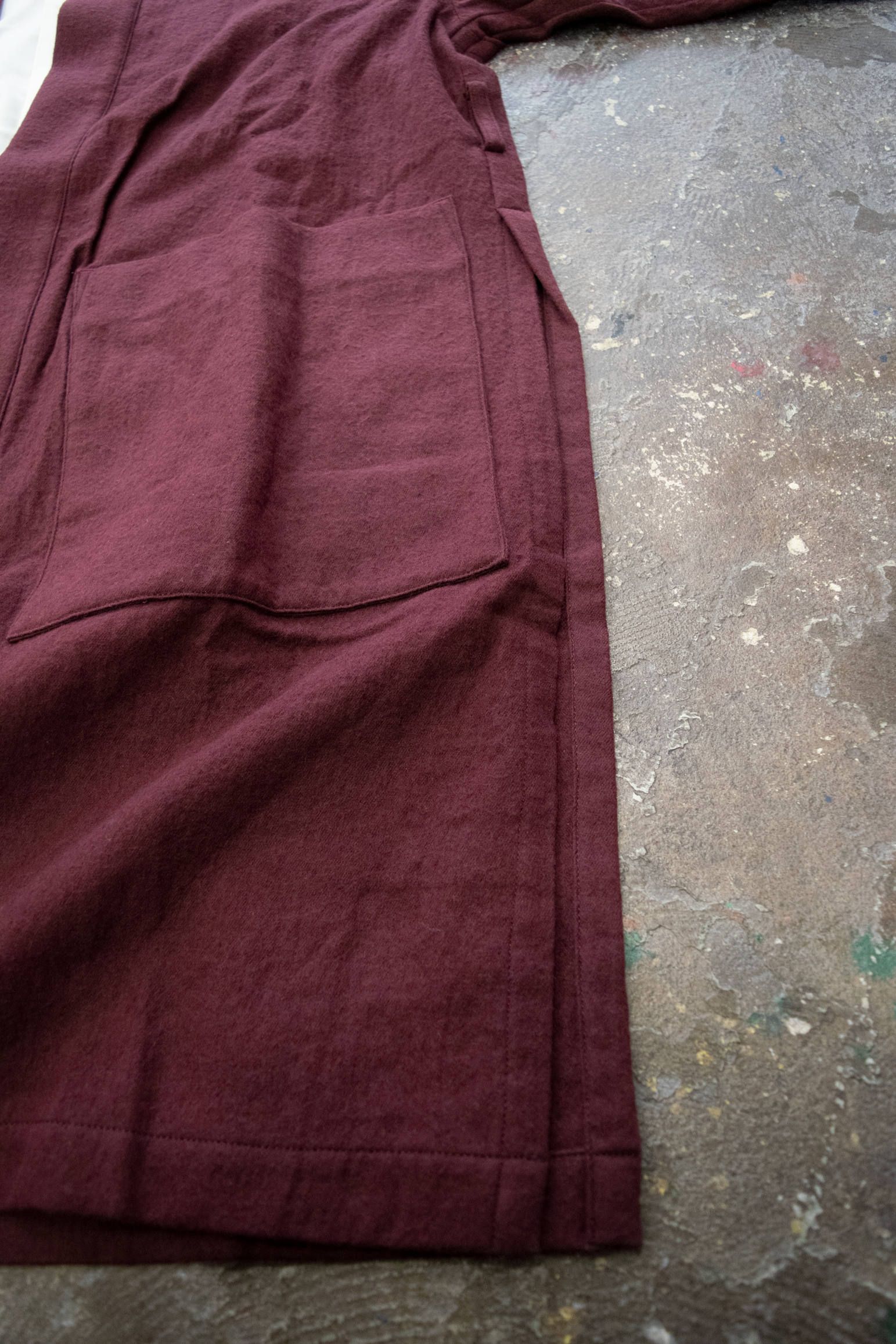 【ラスト1点】Side Slit Haori Coat W/C/サイドスリット羽織コートウール×綿(MAROON)
