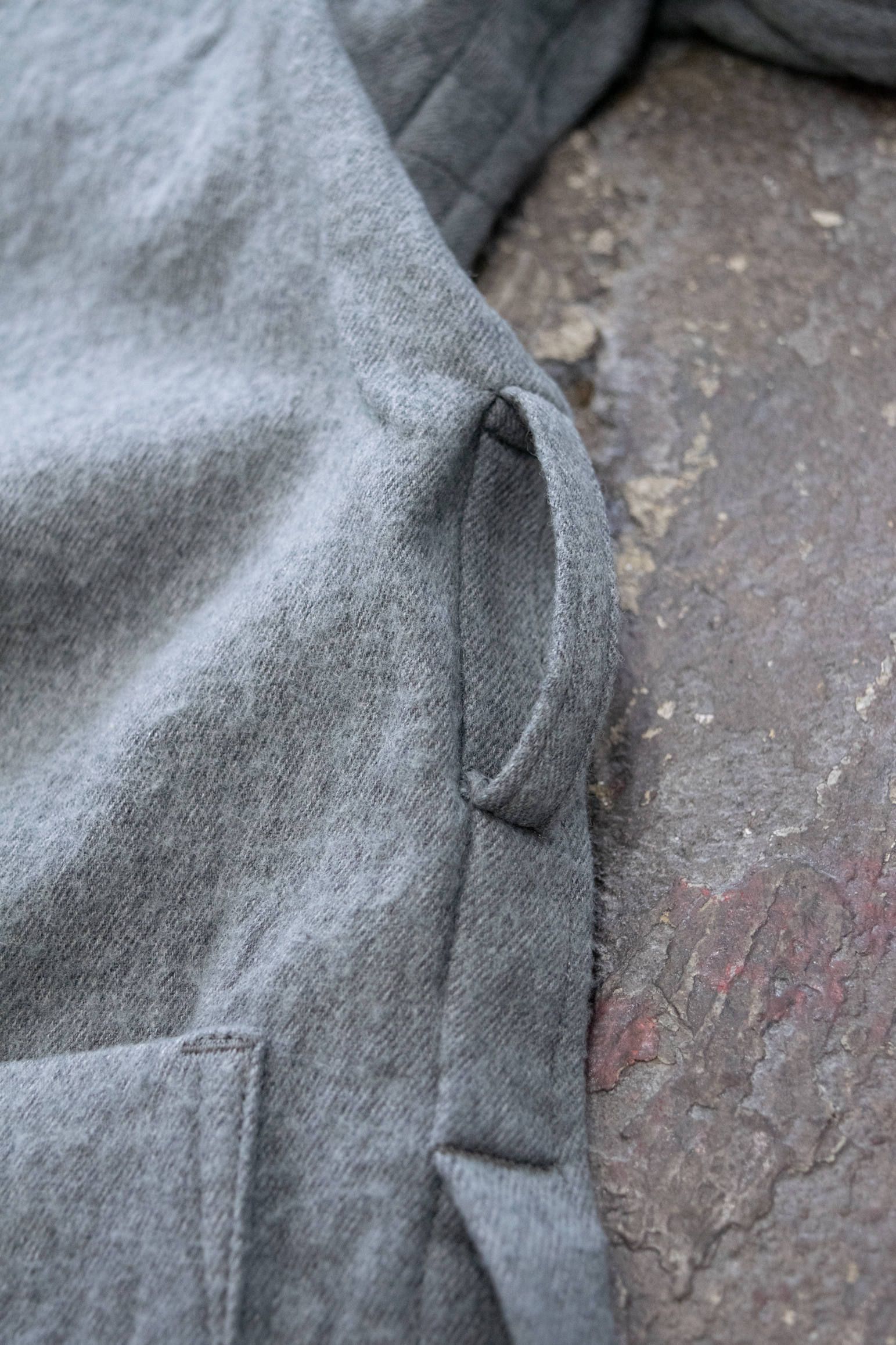 【ラスト1点】Side Slit Haori Coat W/C/サイドスリット羽織コートウール×綿(GRAY)