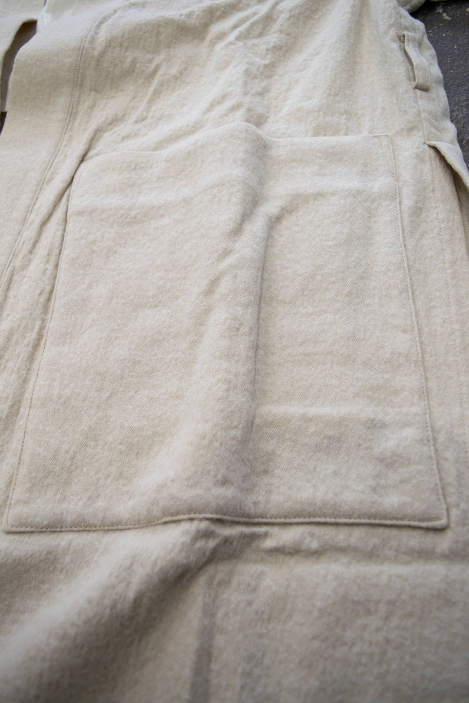 【ラスト1点】Side Slit Haori Coat W/C/サイドスリット羽織コートウール×綿(IVORY)